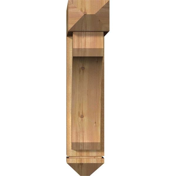 Legacy Arts And Crafts Rough Sawn Bracket W/ Offset Brace, Western Red Cedar, 8W X 28D X 36H